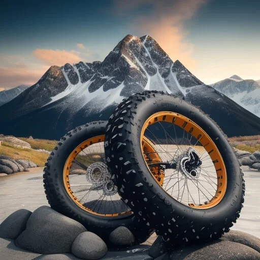 Fat bike tyres on bike