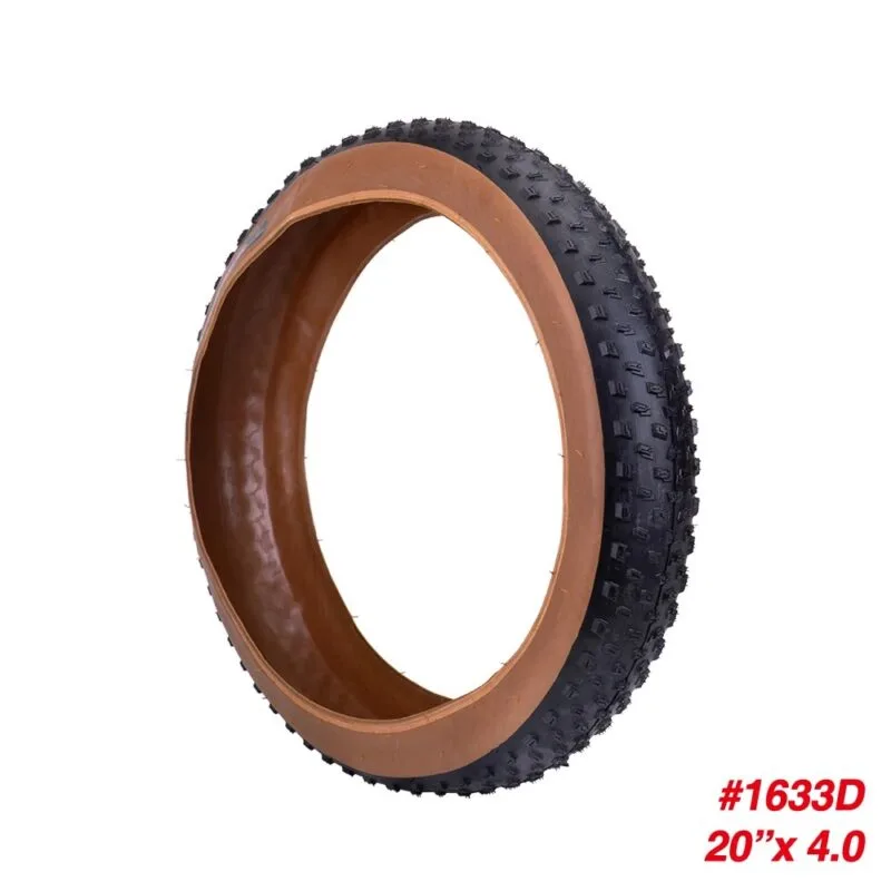 JILUER 20x4.0 and 26x4.0 Fat Bike Tyres, Brown sidewalls.