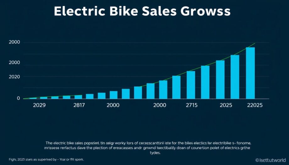 Chart showing electric bike sales growth from 2020 to 2025 by region
