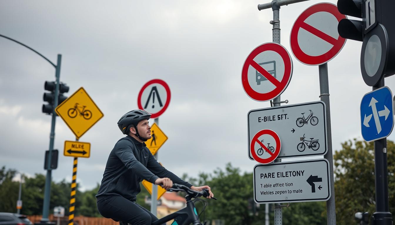 Person folding an electric bike for easy storage and transport Electric bike rider navigating complex traffic regulations
