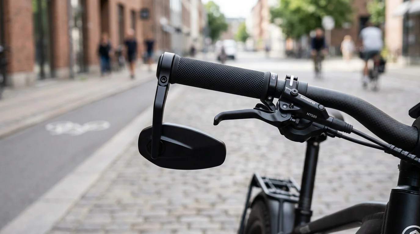 Stealth drop bar-end mirror mounted beneath handlebar grip